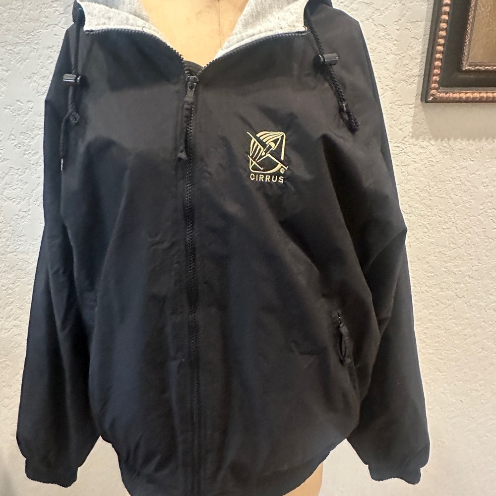 Cirrus Men's Lined Black Windbreaker Jacket with Hood